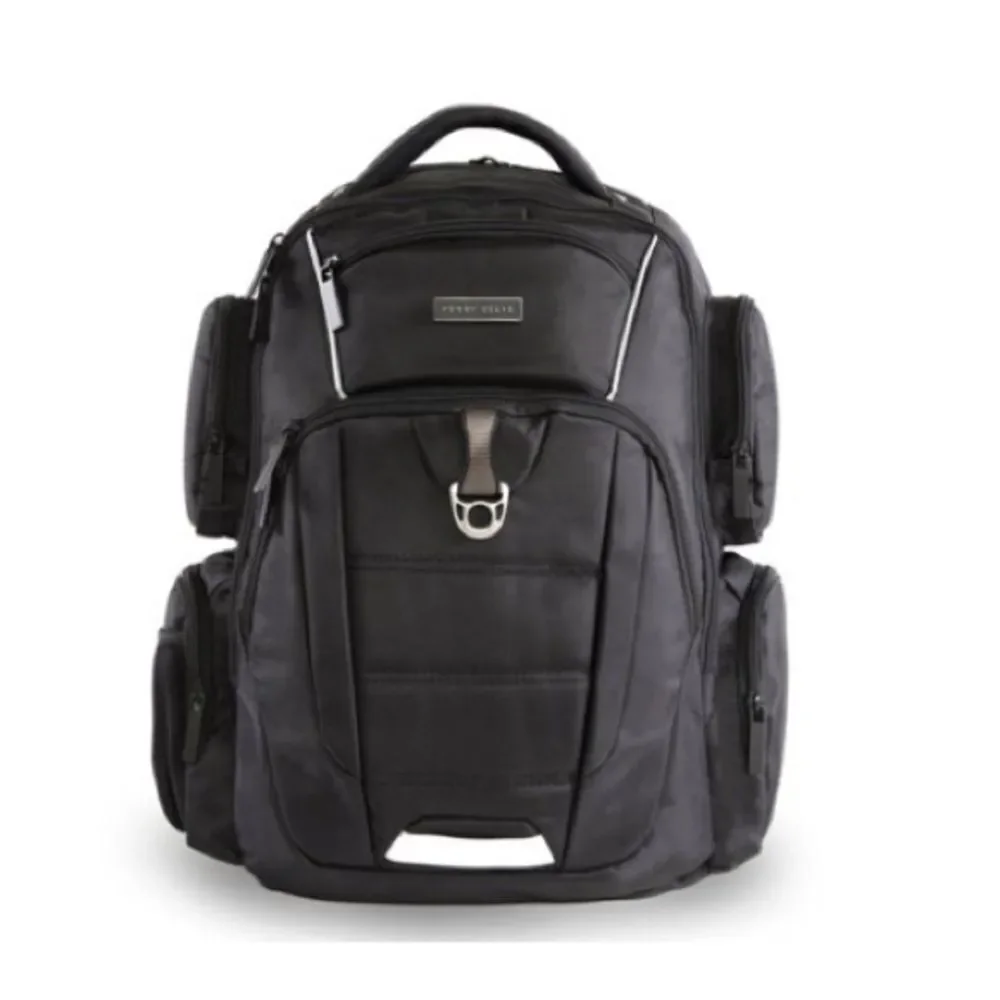 Perry Ellis Black 350 Laptop Backpack- Black travel bag, business bag $160 bag